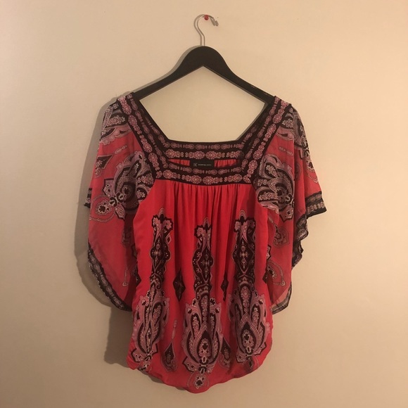 INC Square Neck Flutter Sleeve Top - Picture 1 of 4